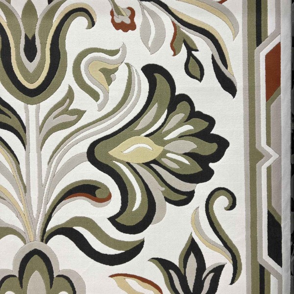 سجاد برازيل نقش كوري تركي A138A كريم اخضر مقاس 250*350