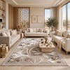 سجاد نقش كويتي تصميم كوري لورين تركي A404A بيج كريم - مقاس 100*200 سم سجادة مدخل