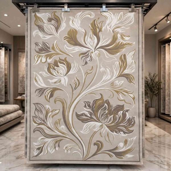 LORIN Turkish Rug Korean Design A404A cream Light beige - 250x350 cm Elegant majlis carpet
