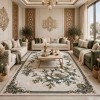 سجاد نقش كويتي تصميم كوري لورين تركي A406A كريم اخضر - مقاس 300*400 سم سجادة مجلس فخم