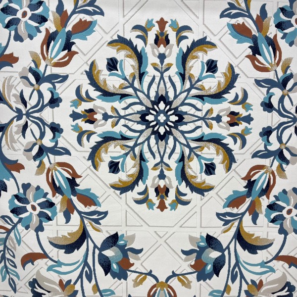 سجاد رمادا نقش كوري تركي A336A سماوي غامق مقاس 300*400