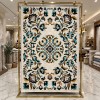 سجاد رمادا نقش كوري تركي A336A اخضر مقاس 50*80