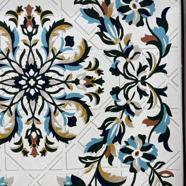 سجاد رمادا نقش كوري تركي A336A اخضر مقاس 50*80
