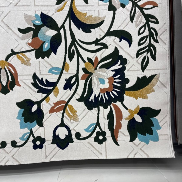 سجاد رمادا نقش كوري تركي A336A اخضر مقاس 50*80