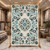 سجاد رمادا نقش كوري تركي A336A بيج مقاس 150*220