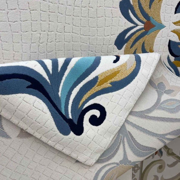 سجاد ريان تركي نقش كوري A172A سماوي غامق - مقاس 250*350 سم