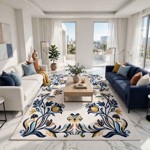 Rayyan Turkish Rug Korean Design A172A navy - 400x600 cm Royal Majlis Carpet