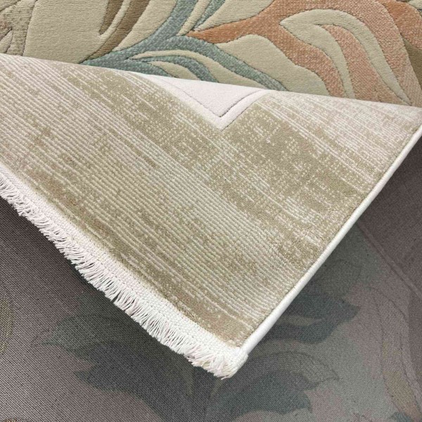 SUMMER Turkish Small Rug 43641A Korean CREAM AQUA 50x80 cm - Doormat & Bedside Rug