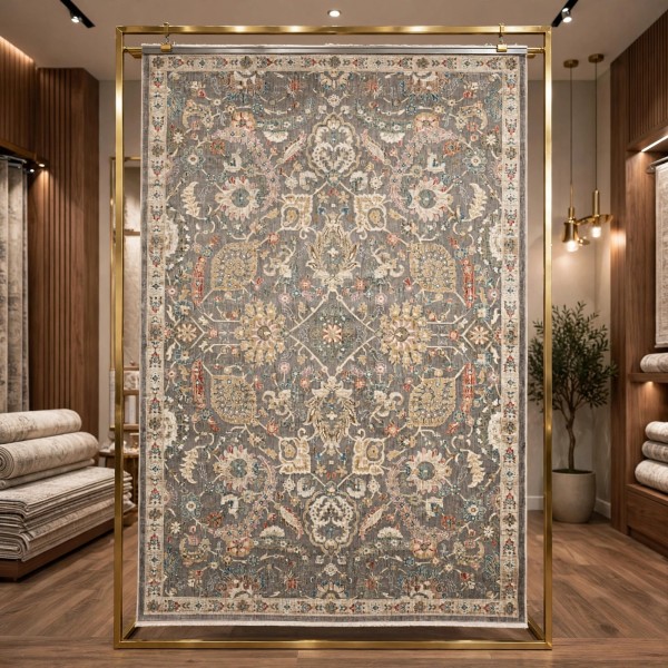 سجاد سوبر بوهيمي تركي A213A رصاصي مقاس 80*150