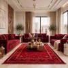 سجاد تركي بخارى تبريز افغاني 9618A عنابي مقاس 100*300
