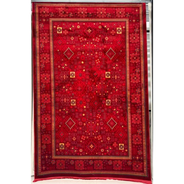 سجاد تركي بخارى تبريز افغاني 9618A عنابي مقاس 100*300