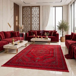 سجاد تركي بخارى تبريز افغاني 9430K عنابي مقاس 50*80