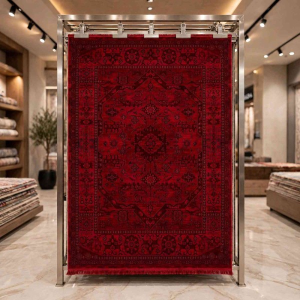 سجاد تركي بخارى تبريز افغاني 9431K عنابي مقاس 50*80