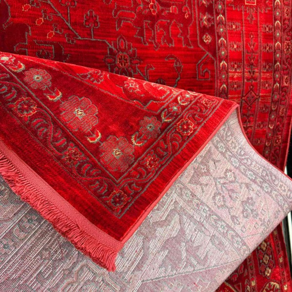 سجاد تركي بخارى تبريز افغاني 9431K عنابي مقاس 50*80