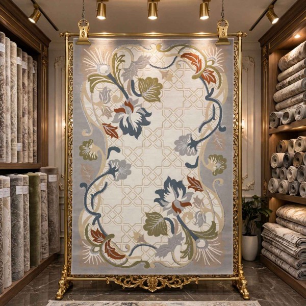 Turkish VELOURA Rug A339S Sky GRAY Size 250*350