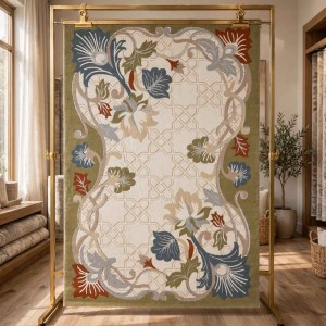 Turkish VELOURA Rug A339S Sky GREEN Size 150*220