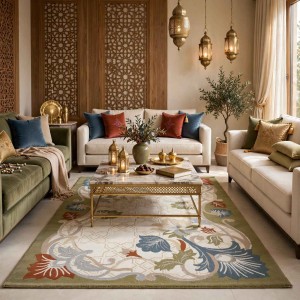Turkish VELOURA Rug A339S Sky GREEN Size 150*220