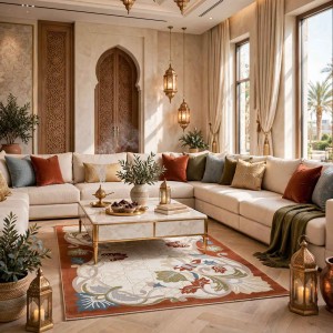 Turkish VELOURA Rug A339S Sky TILE Size 100*300