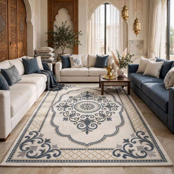 Turkish VELOURA Rug A451A Sky BLUE Size 300*400