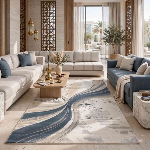 سجاد تركي فيلورا A452A سماوي مقاس 100*300
