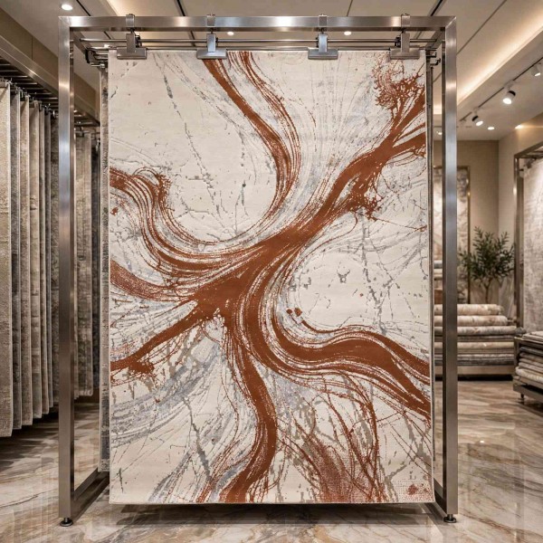 Turkish VELOURA Rug A453A Sky TILE Size 50*80
