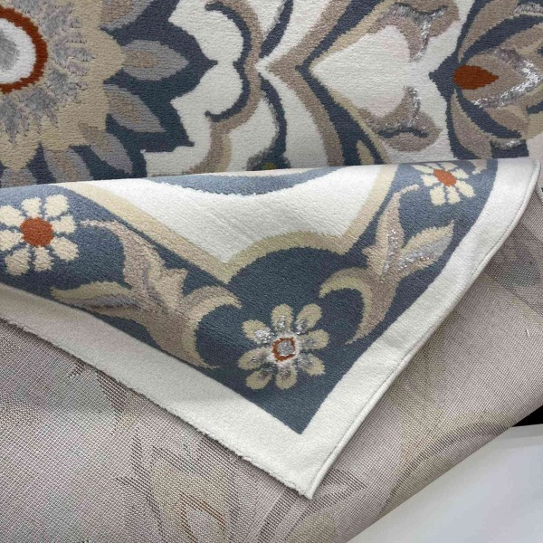 Turkish VELOURA Rug A456A Sky BLUE Size 300*400