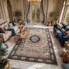 سجاد فيرونا بوهيمي تركي KO61A كريم سماوي غامق مقاس 100*300