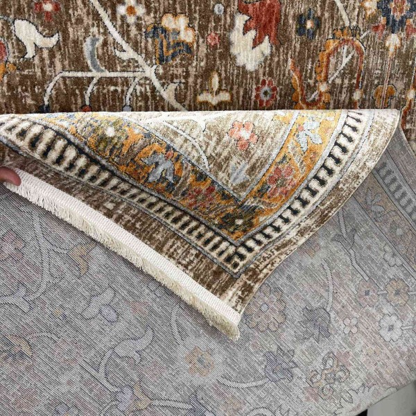 سجاد فيرونا بوهيمي تركي KP79A بيج غامق برتقالي مقاس 50*80