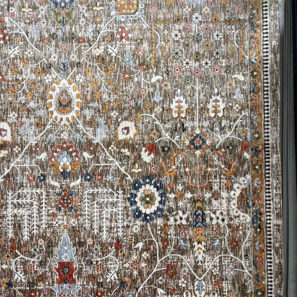 سجاد فيرونا بوهيمي تركي KP79A بيج غامق برتقالي مقاس 50*80