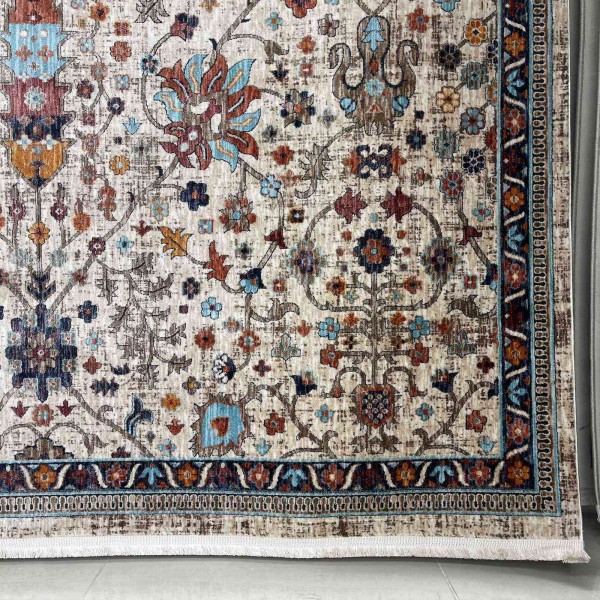 Turkish VERONA Bohemian Rug KP79A CREAM TURQUOIS Size 80*150