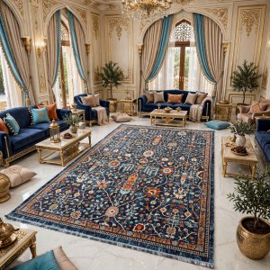 سجاد فيرونا بوهيمي تركي KP79A سماوي غامق زهري مقاس 300*400