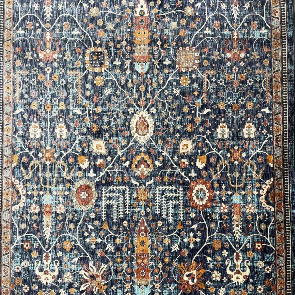 سجاد فيرونا بوهيمي تركي KP79A سماوي غامق زهري مقاس 300*400