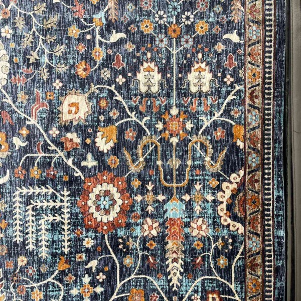 سجاد فيرونا بوهيمي تركي KP79A سماوي غامق زهري مقاس 300*400
