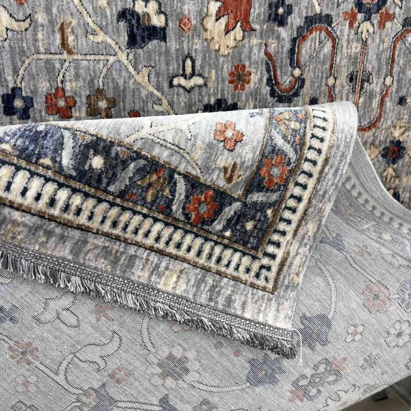 Turkish VERONA Bohemian Rug KP79A Light gray multi aqua Size 200*300