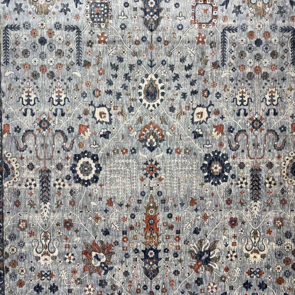 Turkish VERONA Bohemian Rug KP79A Light gray multi aqua Size 200*300