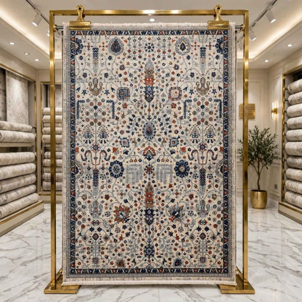 Turkish VERONA Bohemian Rug KP79A beige multi aqua Size 300*400