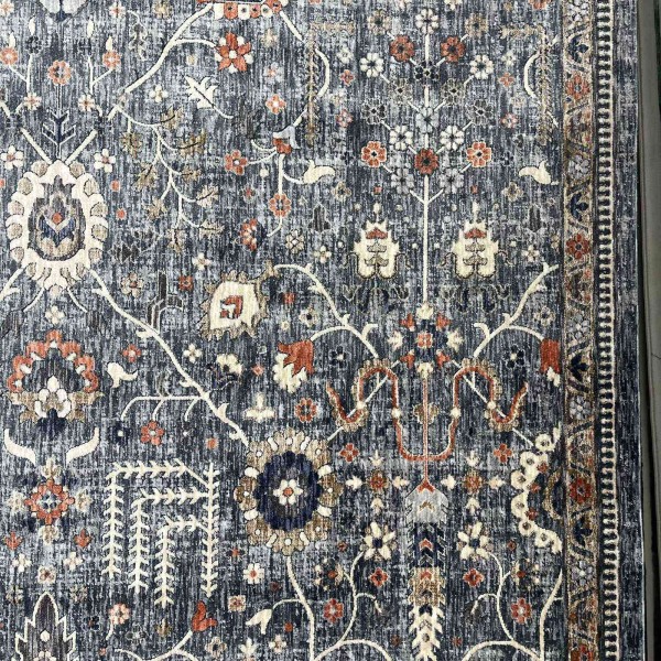 Turkish VERONA Bohemian Rug KP79A multi aqua rose Size 100*200