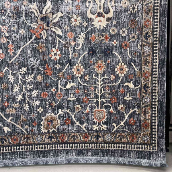 Turkish VERONA Bohemian Rug KP79A multi aqua rose Size 100*200