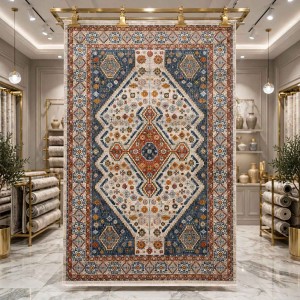 Turkish VERONA Bohemian Rug KO82A BEIGE MULTI AQUA Size 100*200