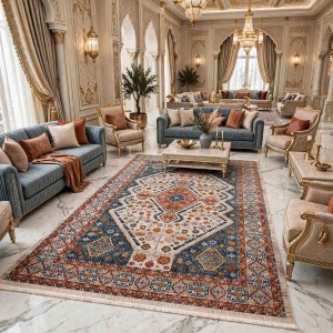Turkish VERONA Bohemian Rug KO82A BEIGE MULTI AQUA Size 100*200