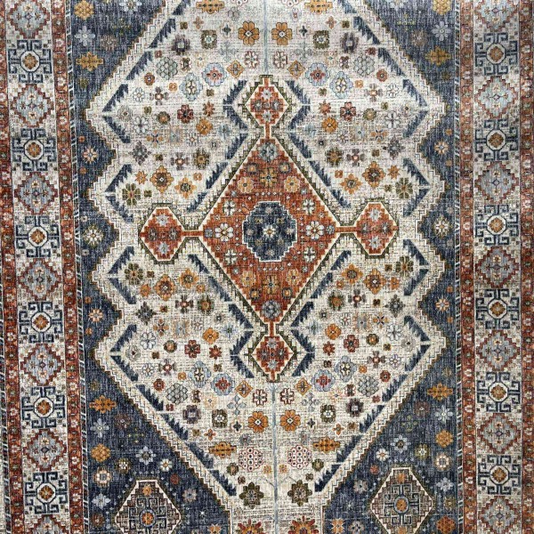 Turkish VERONA Bohemian Rug KO82A BEIGE MULTI AQUA Size 100*200