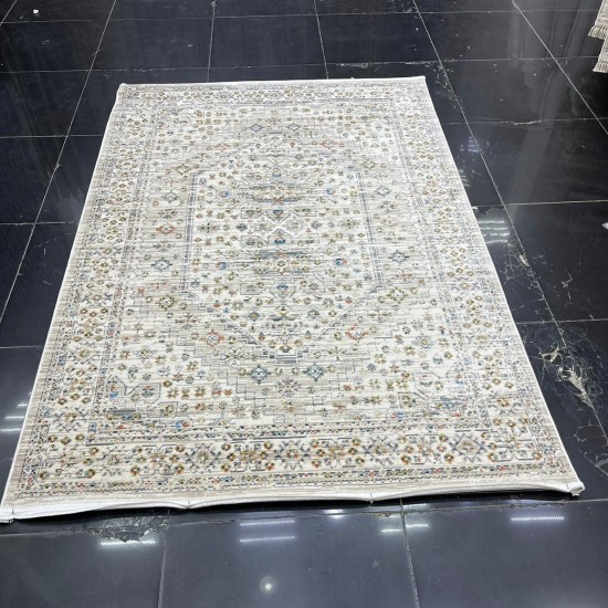 Bohemian Max Turkish carpet B018B beige white color size 150*220