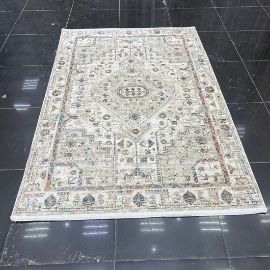 سجاد بوهيمي ماكس تركي B011B لون كريم بيج مقاس 150*220