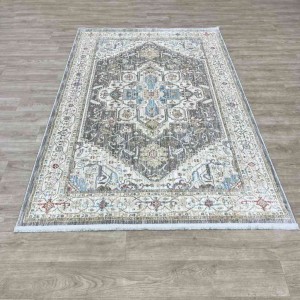 سجاد تركي بوهيمي المغنية F555A1 بيج رصاصي مقاس 150*220