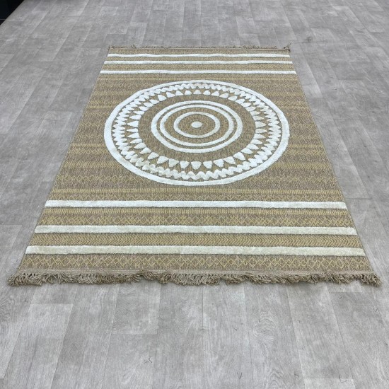 Turkish burlap carpet Isi 06545D gold size 100*300