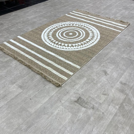 Turkish burlap carpet Isi 06545D brown size 300*400