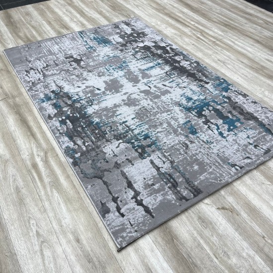 Turkish Rawa carpet 0101TA, gray and blue, size 200*300