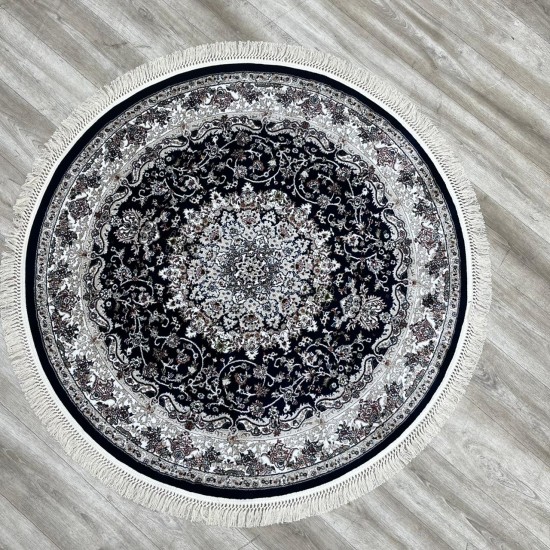 Turkish Samarkandy carpet A027A dark blue size 150*150
