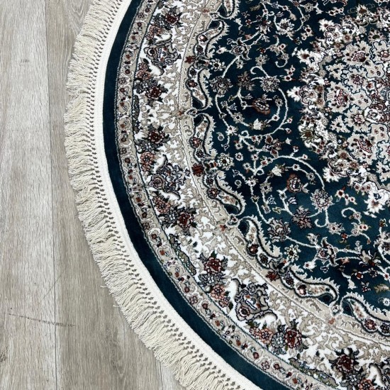 Turkish Samarkandy carpet A027A dark blue size 150*150