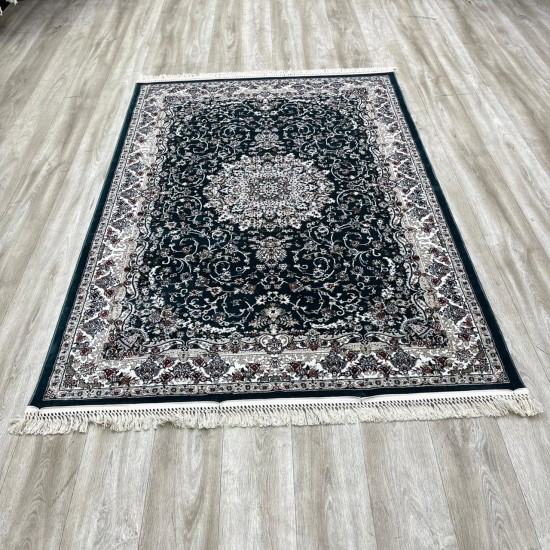 Turkish samarkandi carpet A027A cyan size 100*200